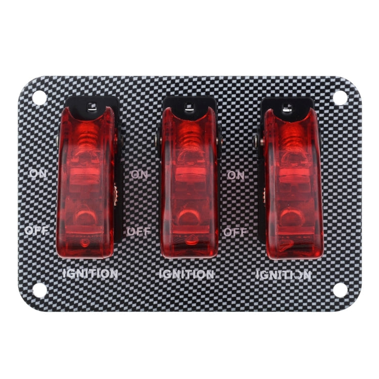 Jtron DV 12V Carbon Fiber Surface Panel Car Toggle Switch with