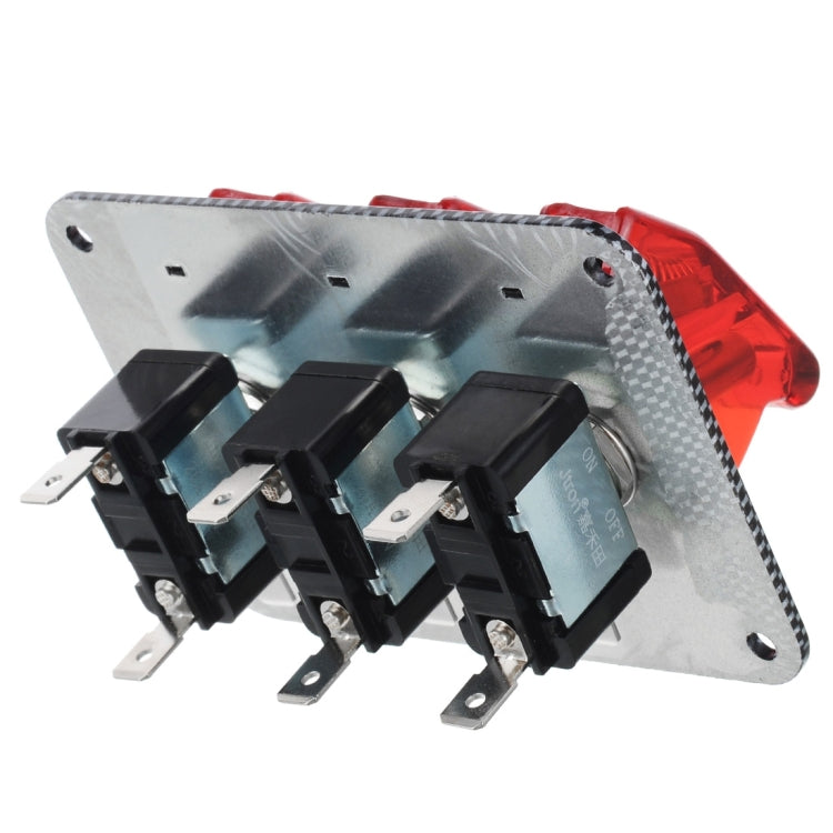 Jtron DV 12V Carbon Fiber Surface Panel Car Toggle Switch with