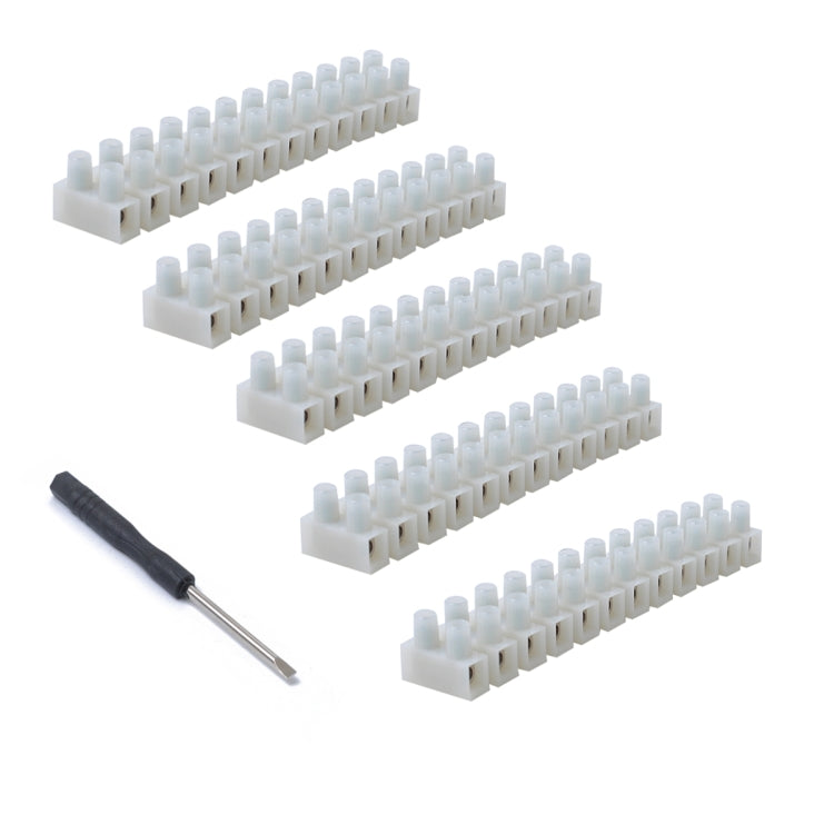 5 PCS 2 Rows 12P Wire Connector Screw Terminal Barrier Block 300V 20A with Screwdriver