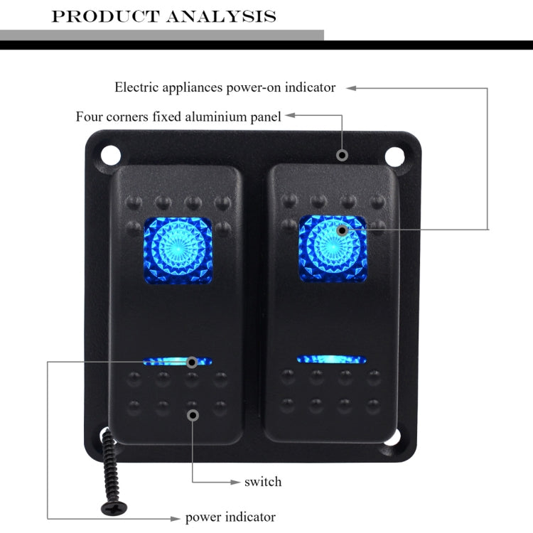 5PIN DC 12V / 24V Circuit Breakers Button Toggle Switch Panel with LED Indicator for Car RV Marine Boat