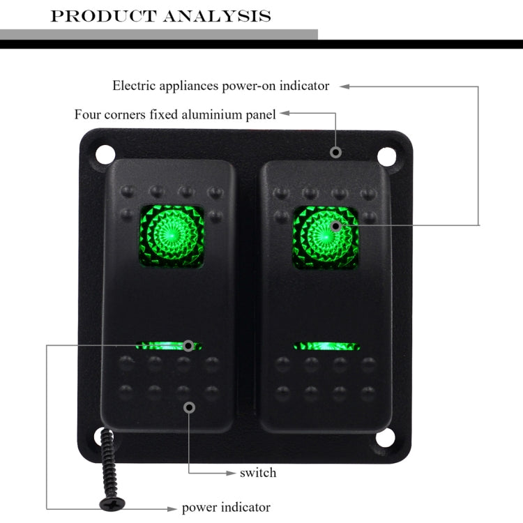 5PIN DC 12V / 24V Circuit Breakers Button Toggle Switch Panel with LED Indicator for Car RV Marine Boat