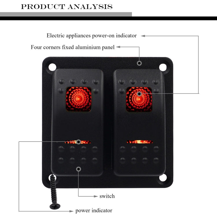 5PIN DC 12V / 24V Circuit Breakers Button Toggle Switch Panel with LED Indicator for Car RV Marine Boat