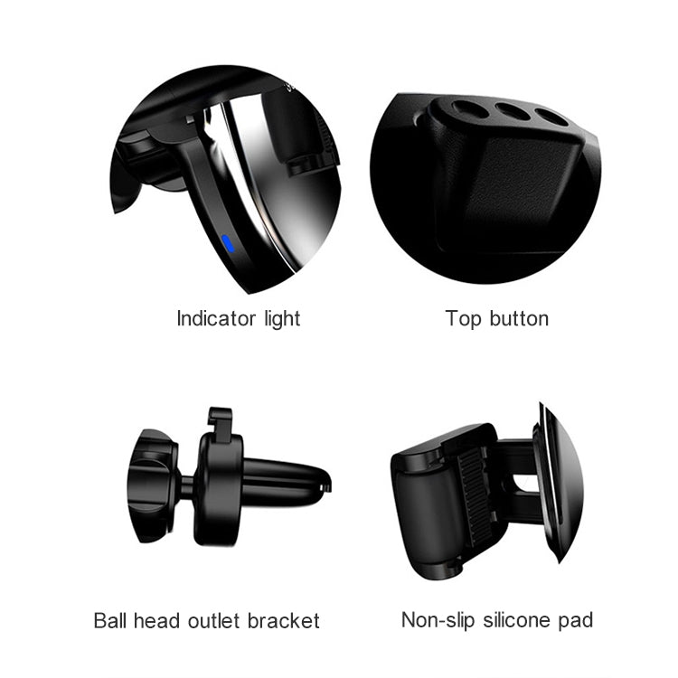 CW7 10W Max Output Roller Memory Car Mount Clip Holder Wireless Charger