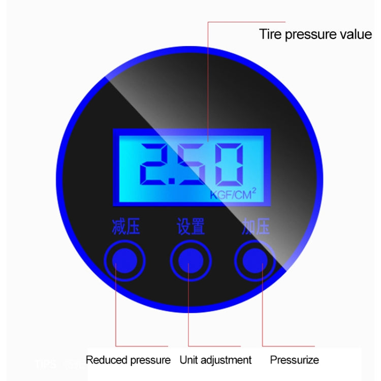 RUNDONG AUTO ACCESSORIES 12V Portable Car Electric Tire Pump Air Pump Tire Inflator with Toolbox, Digital Display Version
