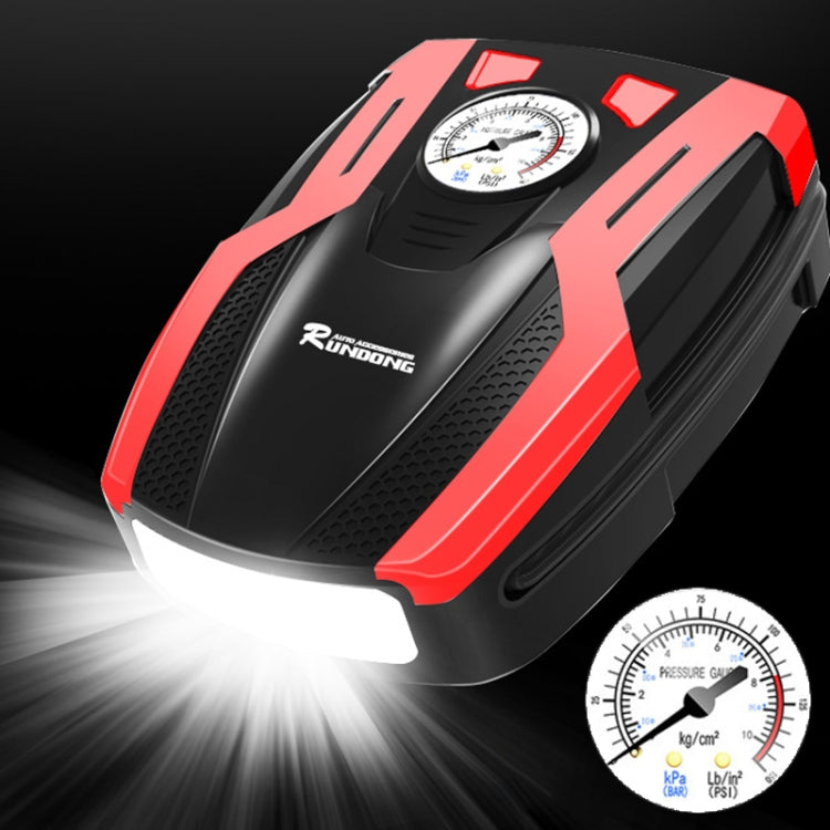 RUNDONG AUTO ACCESSORIES 12V Portable Car Electric Tire Pump Air Pump Tire Inflator, Pointer Version