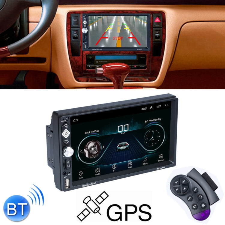 RK-A718 7 inch Universal Android 8.1 Car Radio Receiver MP5 Player, Support FM & Bluetooth & Phone Link & WIFI with Remote Control