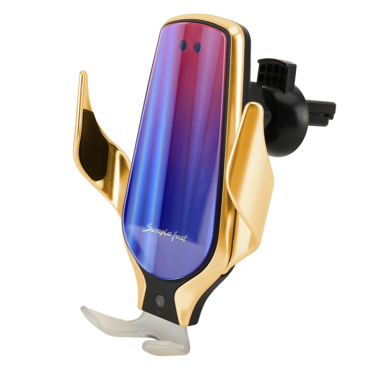 R9 Car QC Fast Charging QI Standard Wireless Charger Air Vent Bracket for 6-9.6cm Cellphone