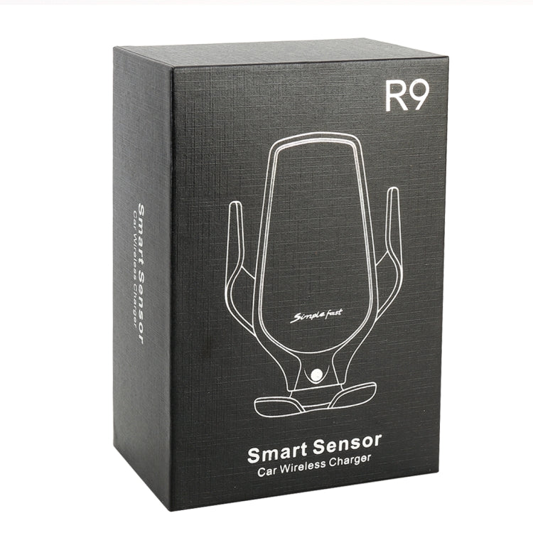 R9 Car QC Fast Charging QI Standard Wireless Charger Air Vent Bracket for 6-9.6cm Cellphone