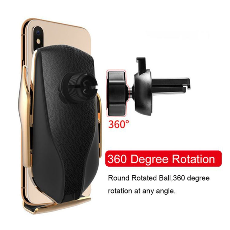 R9 Car QC Fast Charging QI Standard Wireless Charger Air Vent Bracket for 6-9.6cm Cellphone
