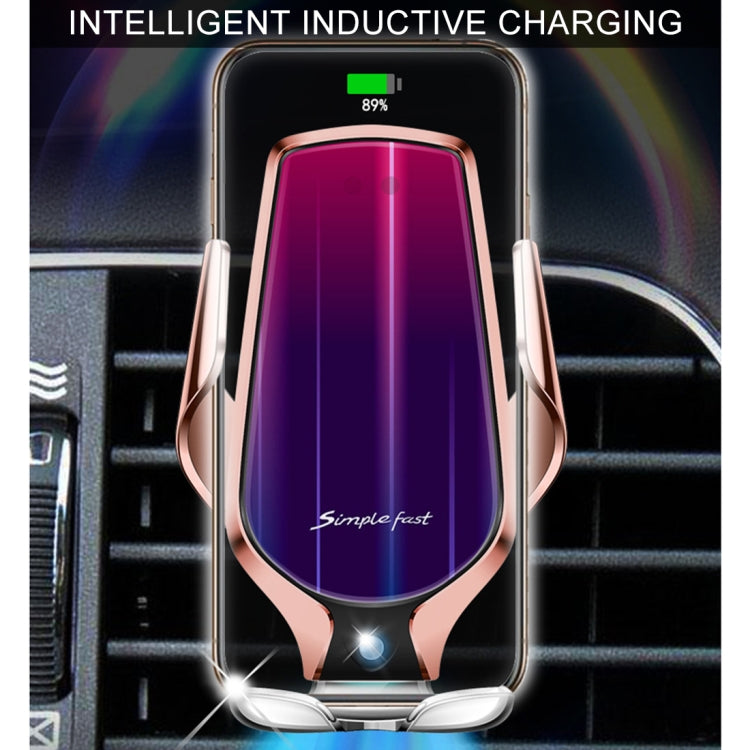 R9 Car QC Fast Charging QI Standard Wireless Charger Air Vent Bracket for 6-9.6cm Cellphone