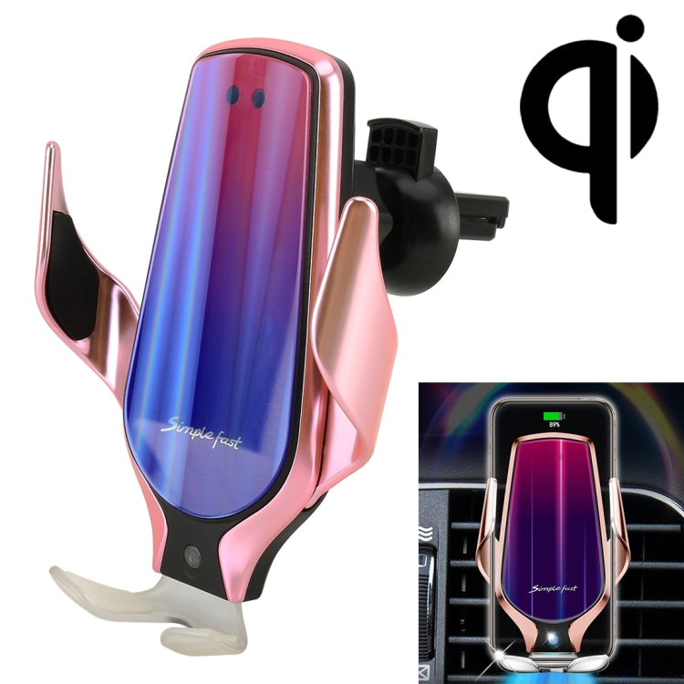 R9 Car QC Fast Charging QI Standard Wireless Charger Air Vent Bracket for 6-9.6cm Cellphone
