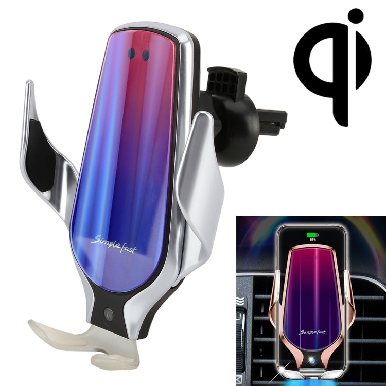 R9 Car QC Fast Charging QI Standard Wireless Charger Air Vent Bracket for 6-9.6cm Cellphone
