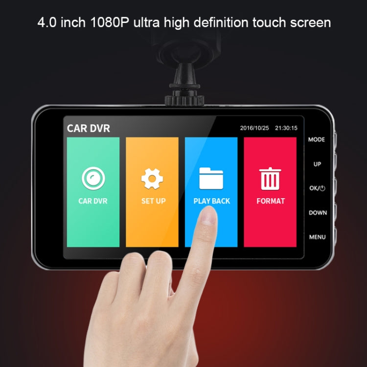 SE009 4 inch 170 Degrees Wide Angle Full HD 1080P Video Car Touch Screen DVR, Support TF Card / Loop Recording / G-sensor