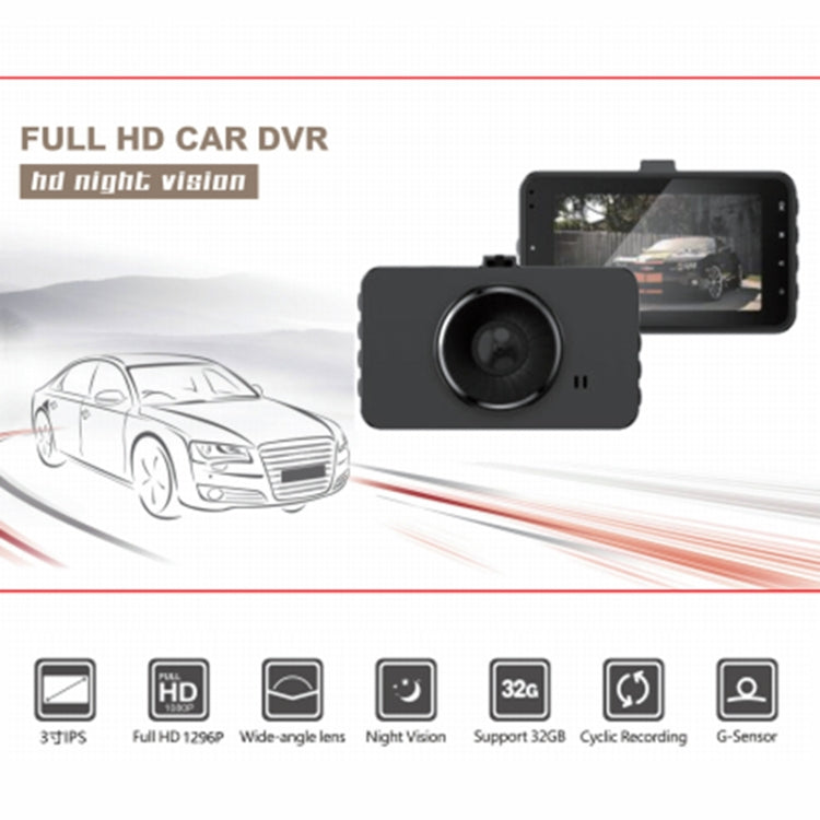 SE018 3 inch 170 Degrees Wide Angle Full HD 1080P Video Car DVR, Support TF Card / Loop Recording / G-sensor