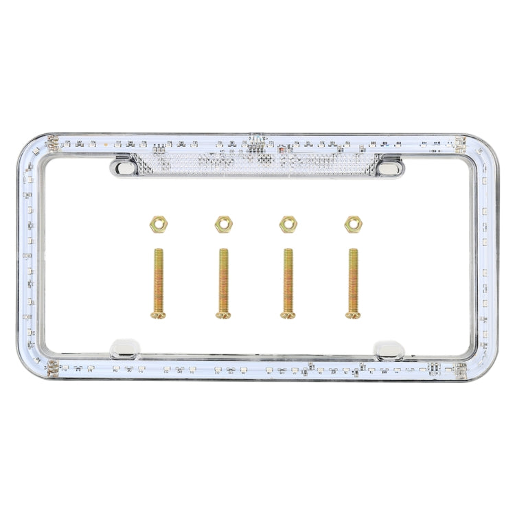 12V Car License Plate Plastic Bracket Frame Holder Stand Mount with Light(Red Light)