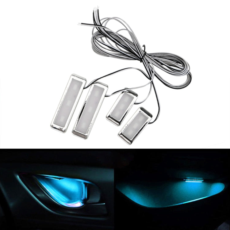 4 PCS Universal Car LED Inner Handle Light Atmosphere Lights Decorative Lamp DC12V / 0.5W Cable Length: 75cm