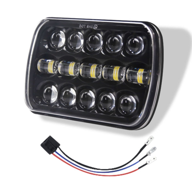 7 inch H4 DC 9V-30V 5000LM 6000K 45W IP67 Car Square Shape LED Headlight Lamps for Jeep Wrangler