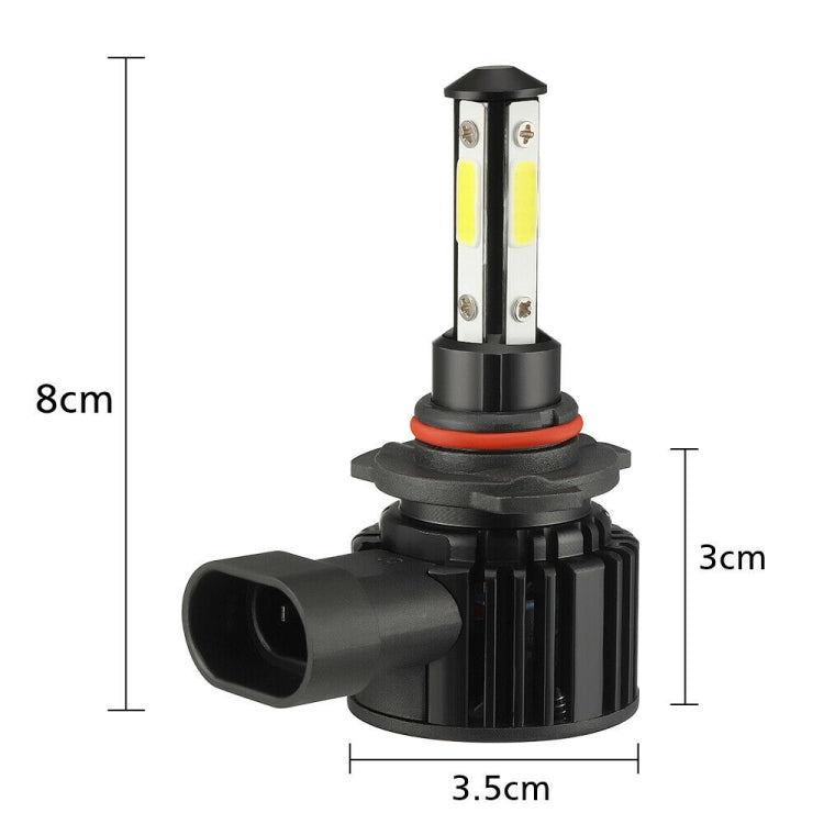 F8 9005 2 PCS 22W 3000LM 6000K Four Side DOB LED Headlight Fog Light Bulbs High Beam Conversion Kit DC 9-32V