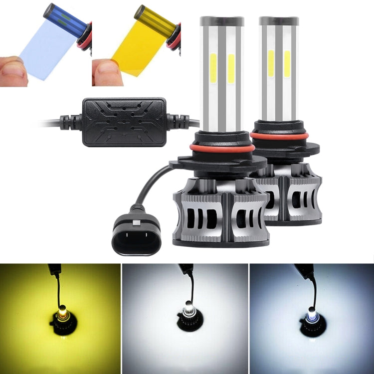 2 PCS M6 9005 DC9-36V 22.5W 6000K / 8000K / 3000K 2100LM IP67 Car Tricolor LED Headlight Lamps / Fog Light