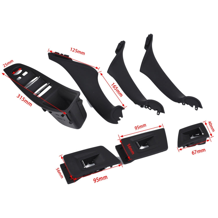 7 PCS Door Handle Window Switch Panel Interior Door Handle 51417225875 for BMW 5 Series, Left Driving