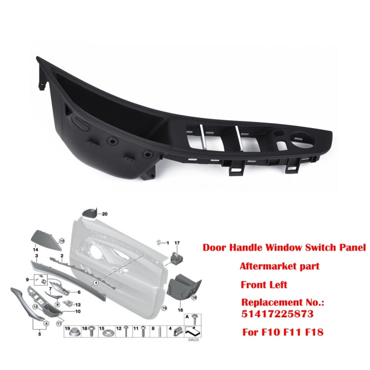 7 PCS Door Handle Window Switch Panel Interior Door Handle 51417225875 for BMW 5 Series, Left Driving