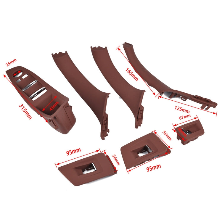 7 PCS Door Handle Window Switch Panel Interior Door Handle 51417225875 for BMW 5 Series, Left Driving