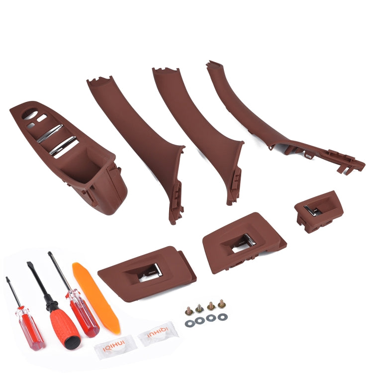 7 PCS Door Handle Window Switch Panel Interior Door Handle 51417225875 for BMW 5 Series, Left Driving