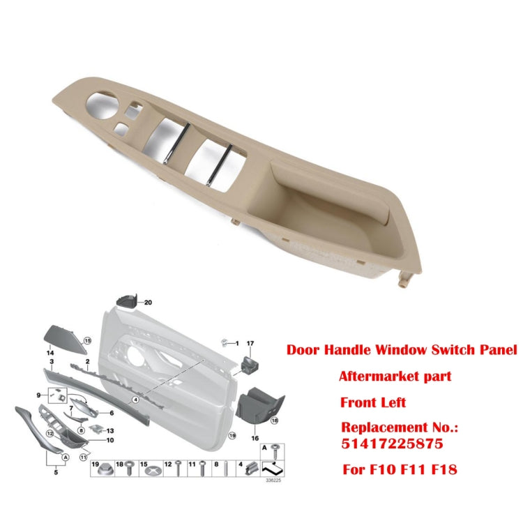 7 PCS Door Handle Window Switch Panel Interior Door Handle 51417225875 for BMW 5 Series, Left Driving