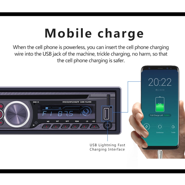 8169A 12V Car Radio Receiver MP3 Player, Support Bluetooth Hand-free Calling / FM / USB / AUX / TF Card