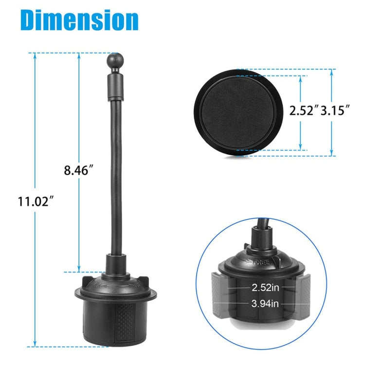 Universal Car Cup Long Hose Mobile Phone Holder (Black)