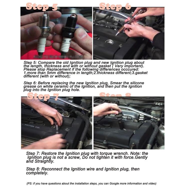 4 PCS Car Platinum Spark Plug 22401-8H515 for Nissan