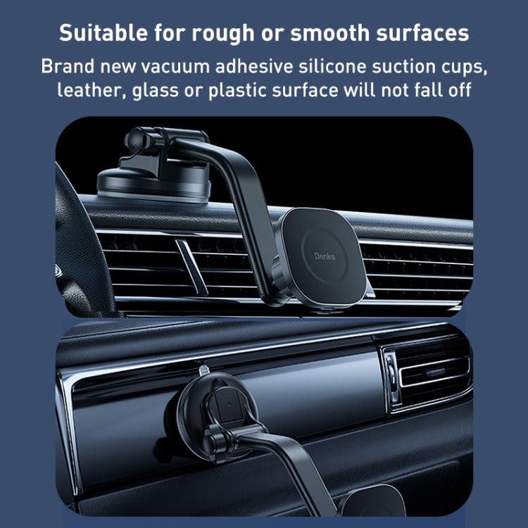Benks CZ02 Pro 15W Magnetic Wireless Car Charger Phone Holder(Black)