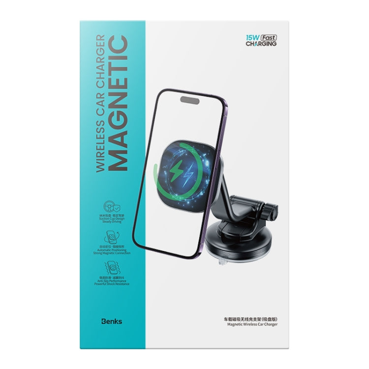 Benks CZ02 Pro 15W Magnetic Wireless Car Charger Phone Holder(Black)