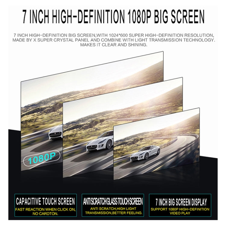 SU 9701 2GB+16GB 7 inch HD Manual Telescoping Car Android Radio Receiver MP5 Player, Support FM & Bluetooth & TF Card & GPS & Phone Link & WiFi