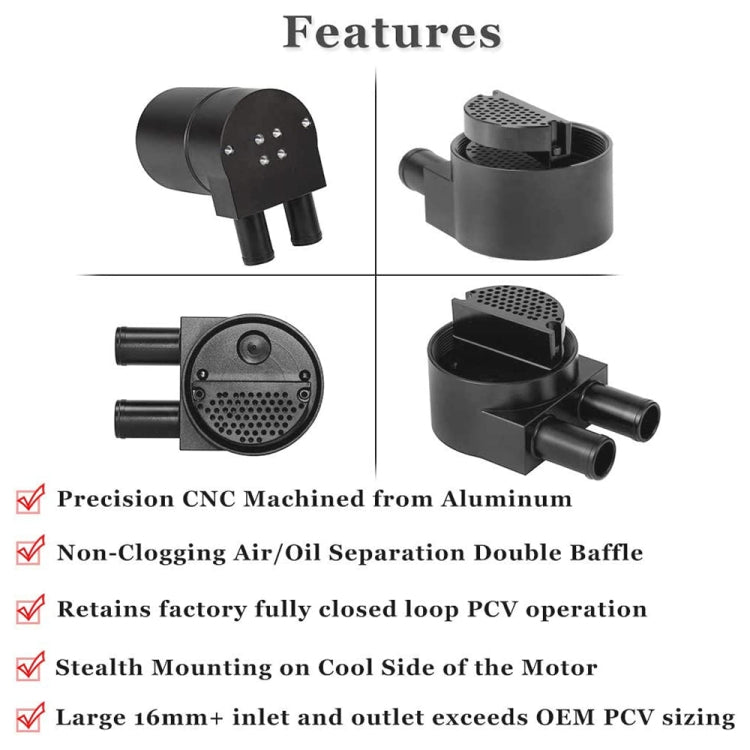 For BMW N54 Car Aluminum Oil Catch Can Oil Filter Tank Breather Tank