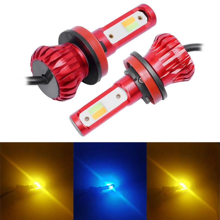 2 PCS YBW5-RED H11 DC9-36V 12W 6000K/-8000K-3000K 2100LM IP68 Car LED Fog Light