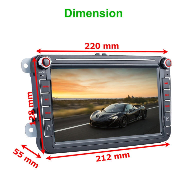 Car HD 8 inch Android 8.1 Radio Receiver MP5 Player for Volkswagen, Support FM & Bluetooth & TF Card & GPS & WiFi