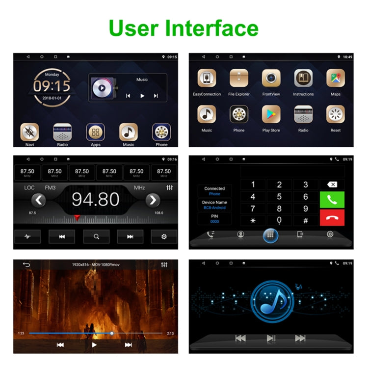 Car HD 8 inch Android 8.1 Radio Receiver MP5 Player for Volkswagen, Support FM & Bluetooth & TF Card & GPS & WiFi