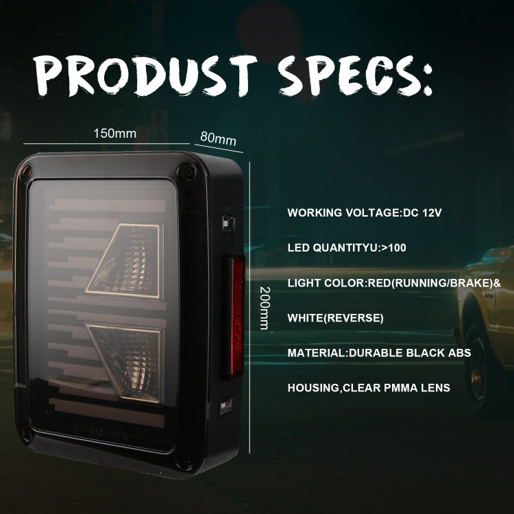 2 PCS Car No.3 Shape Reversing Lights / Turn Light / Tail Light for US Version Jeep Wrangler JK 2007-2017