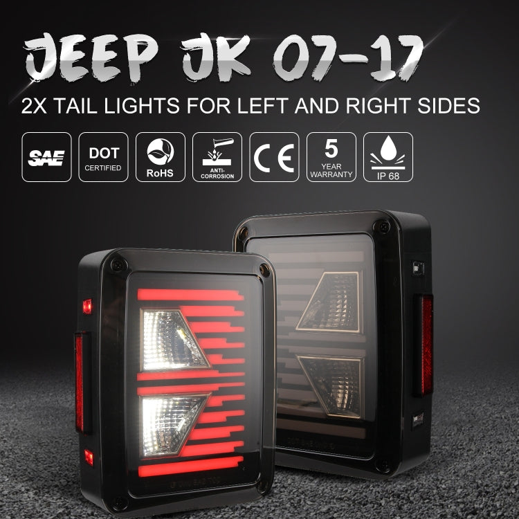 2 PCS Car No.3 Shape Reversing Lights / Turn Light / Tail Light for US Version Jeep Wrangler JK 2007-2017