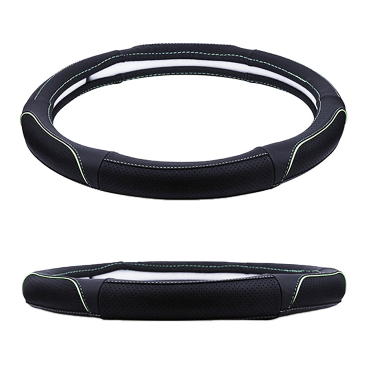 Universal Car Genuine Leather Colorful Stripe Steering Wheel Cover, Diameter: 38cm