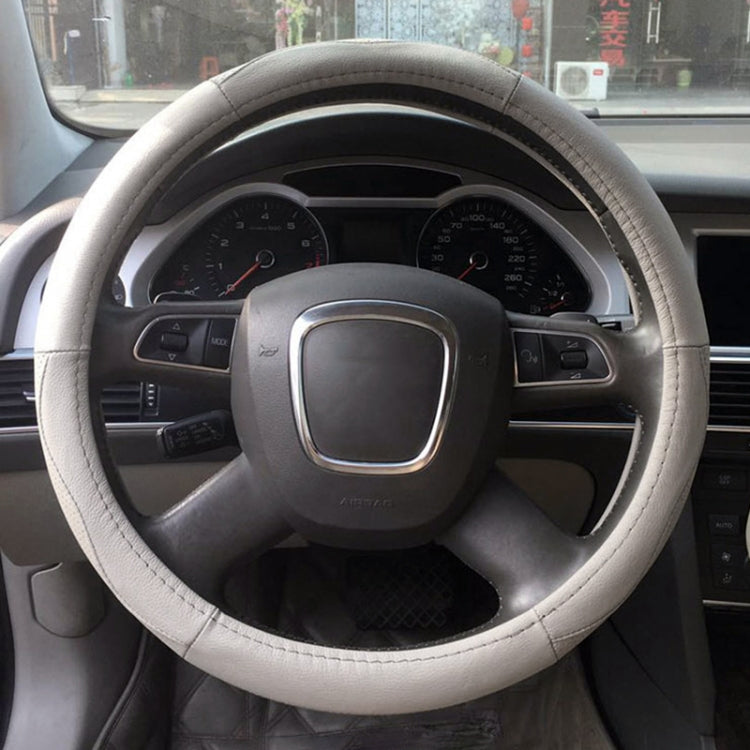 Universal Car Genuine Leather Sport Version Steering Wheel Cover, Diameter: 38cm