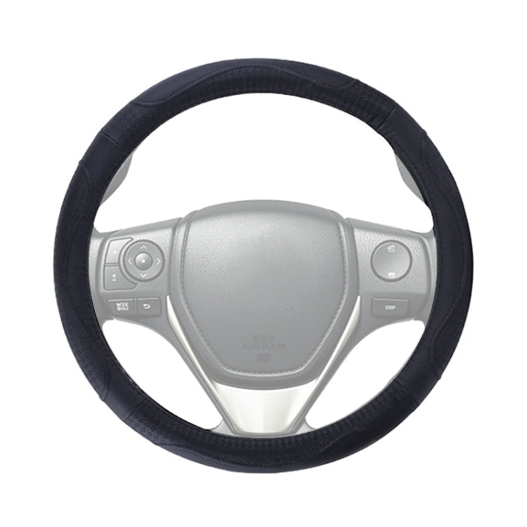 Universal Car Genuine Leather Embossing Steering Wheel Cover, Diameter: 38cm
