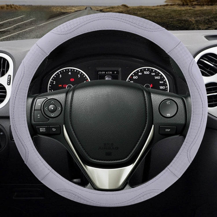 Universal Car Genuine Leather Embossing Steering Wheel Cover, Diameter: 38cm
