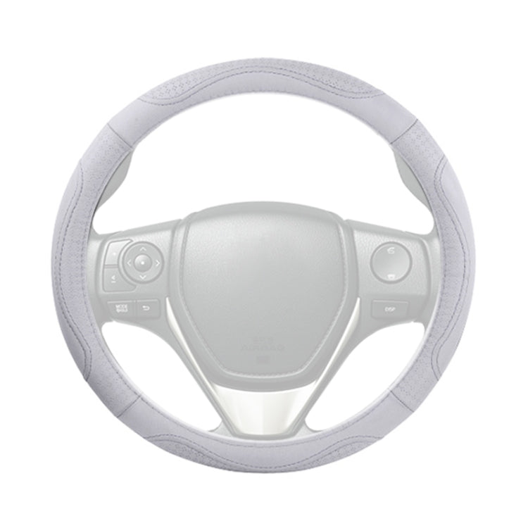Universal Car Genuine Leather Embossing Steering Wheel Cover, Diameter: 38cm