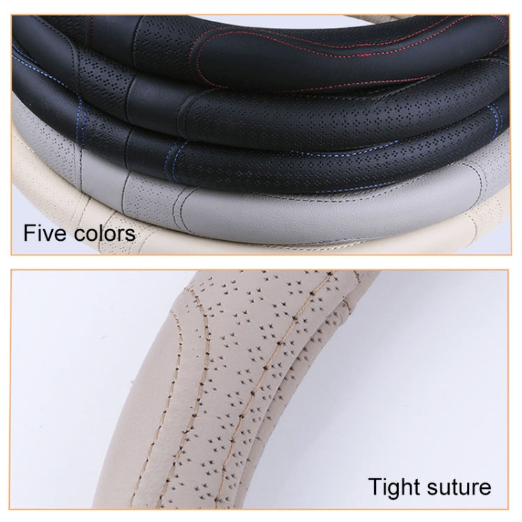 Universal Car Genuine Leather Embossing Steering Wheel Cover, Diameter: 38cm