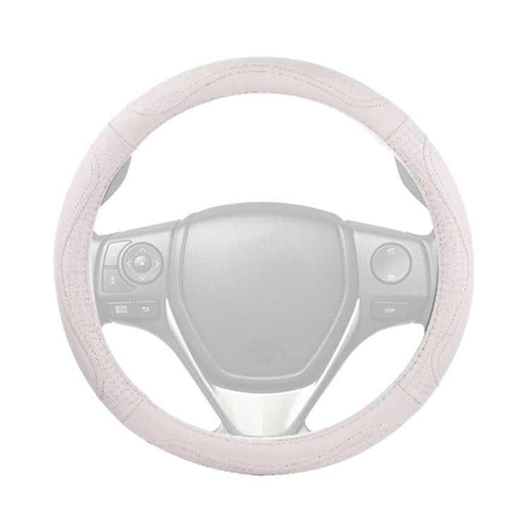 Universal Car Genuine Leather Embossing Steering Wheel Cover, Diameter: 38cm
