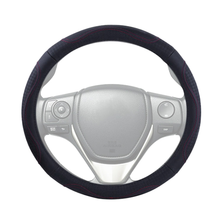 Universal Car Genuine Leather Embossing Steering Wheel Cover, Diameter: 38cm