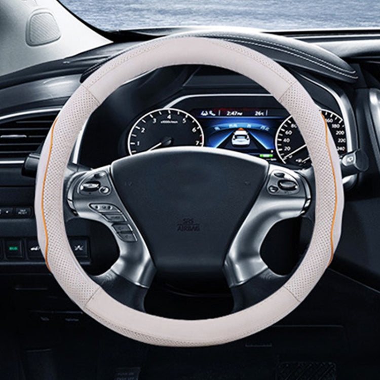 Universal Car Genuine Leather Steering Wheel Cover, Diameter: 38cm