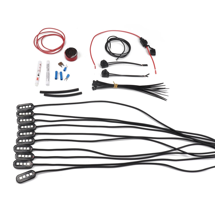 10 PCS Universal Car / Motorcycles LED Atmosphere Lights Inner Decorative Lamp DC12V